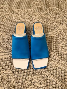 Vince Camuto Satin Open-Toe Mule Heels - Women Sz 7.5 NWOB